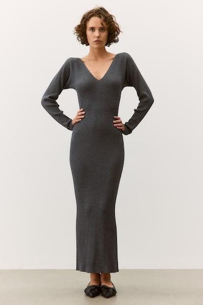 Rib-Knit Bodycon Dress Product Image