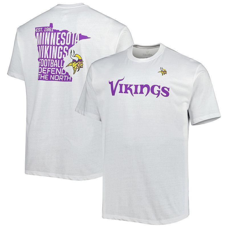 Mens Fanatics Branded White Minnesota Vikings Big and Tall Hometown Collection Hot Shot T-shirt Product Image