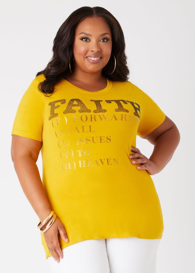 Plus Size Forwarding Faith Embellished Tee Ashley Stewart Product Image