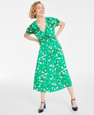 On 34th Womens Printed V-Neck Short-Sleeve Midi Dress, Created for Macys Product Image