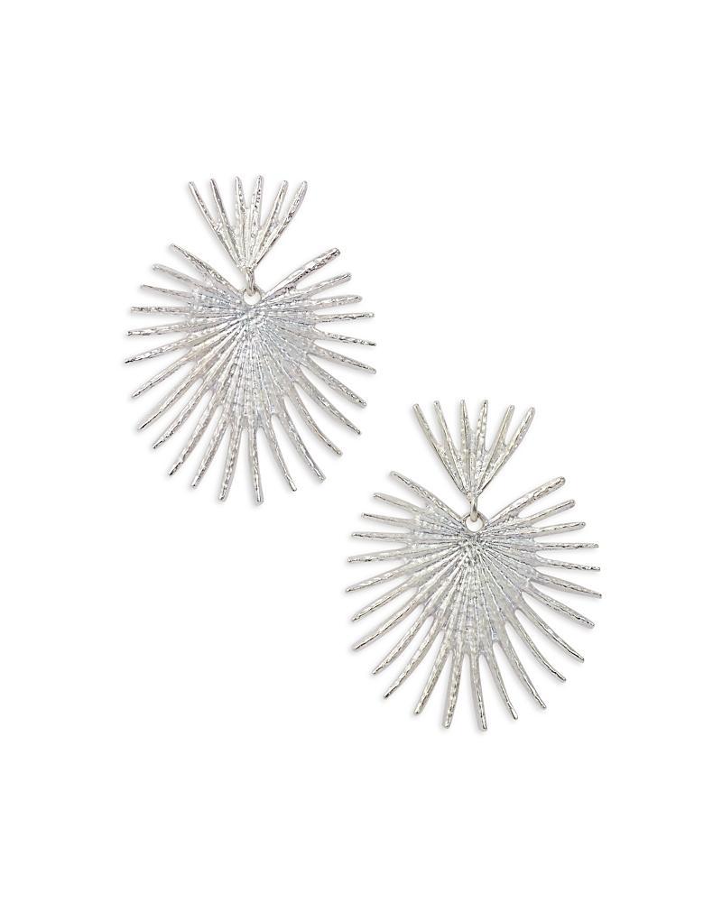 Womens Rhodium-Plated Fan Drop Earrings Product Image