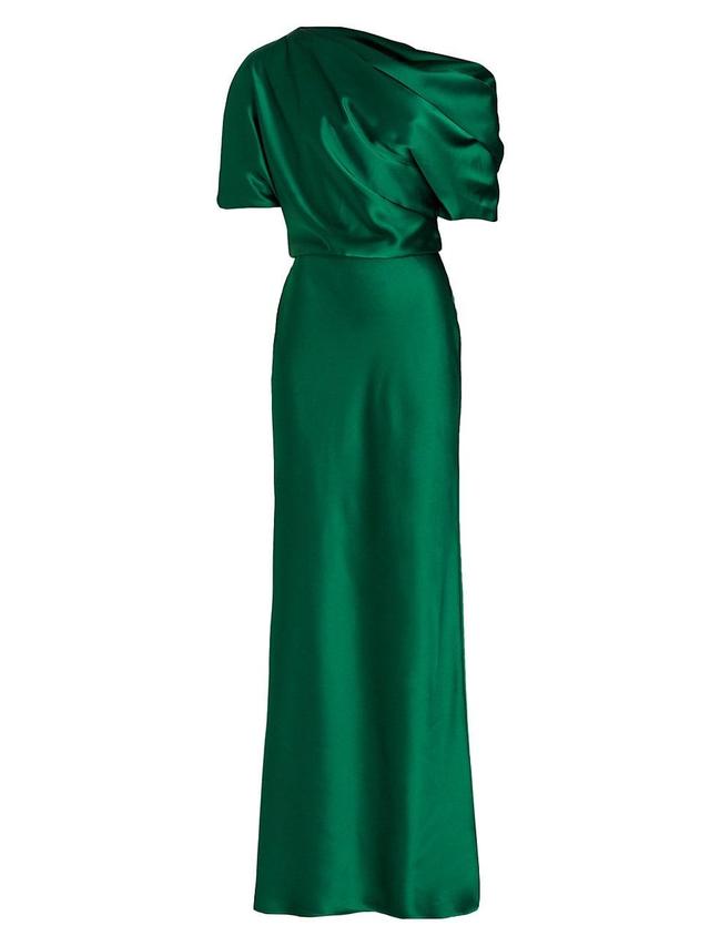 Amsale One-Shoulder Fluid Satin Gown Product Image