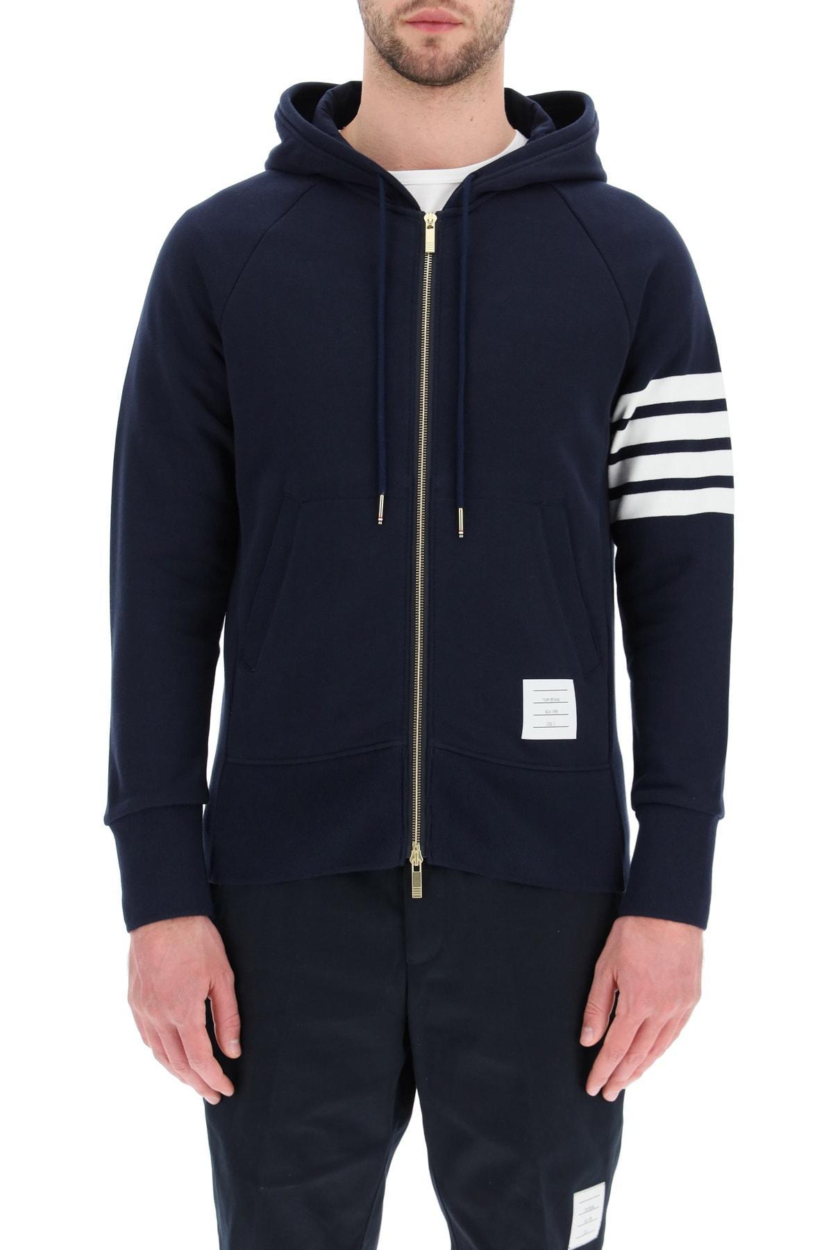 Hooded Sweatshirt With Zip In Blue Product Image