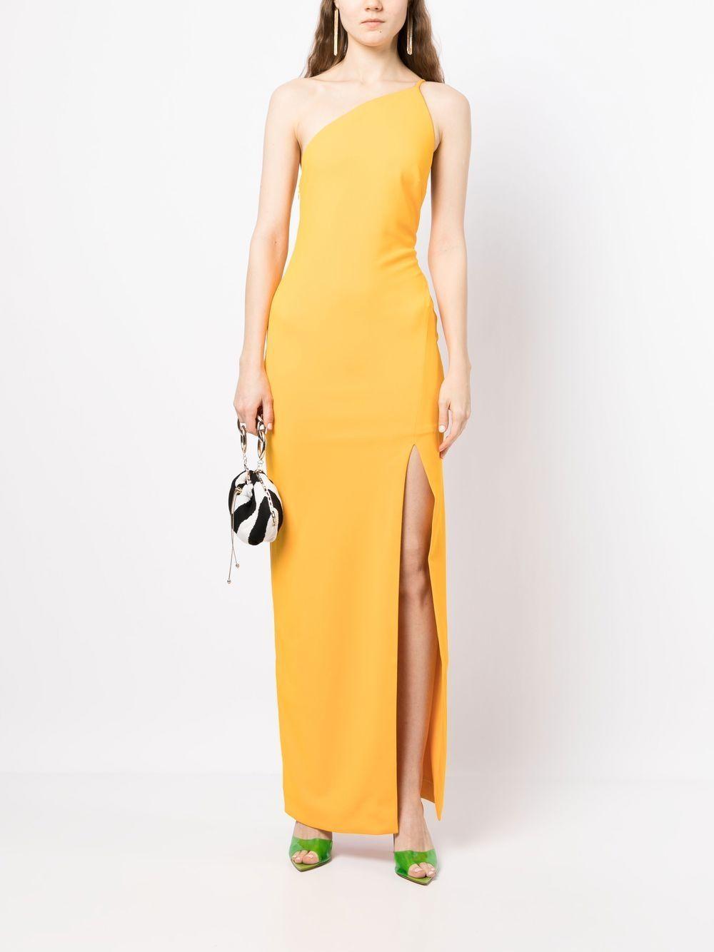 Asymmetric-design Sleeveless Dress In Yellow Product Image