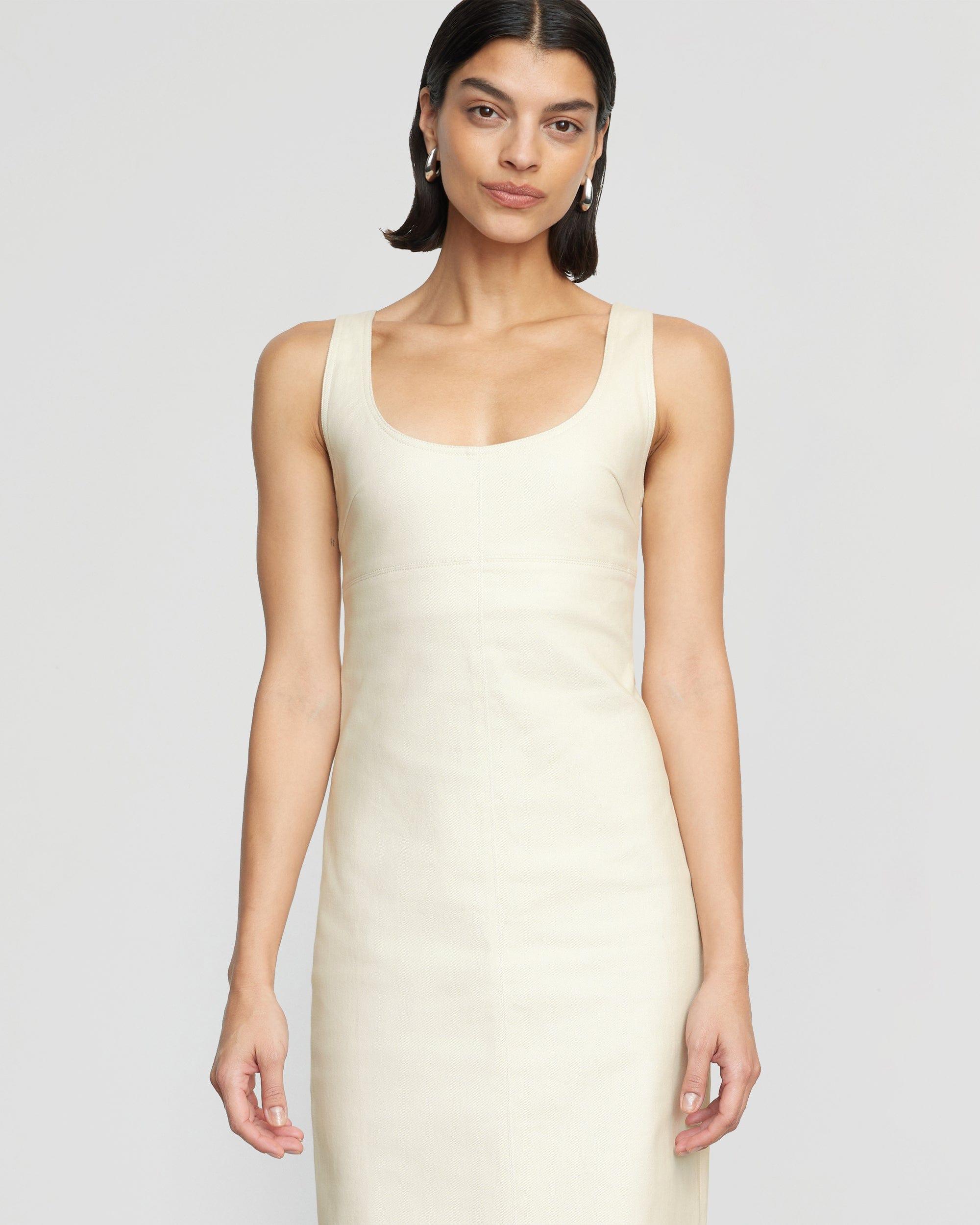 Mona Cotton Twill Scoop-Neck Dress Product Image