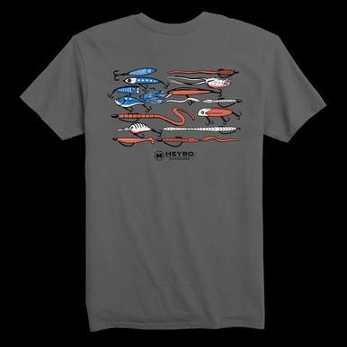 Heybo® Men's S/S Grey 'Merica Lures T-Shirt Product Image