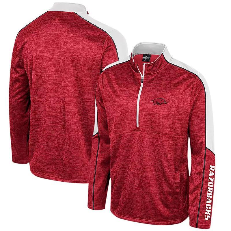 Mens Colosseum Crimson Alabama Crimson Tide Marled Half-Zip Jacket Product Image