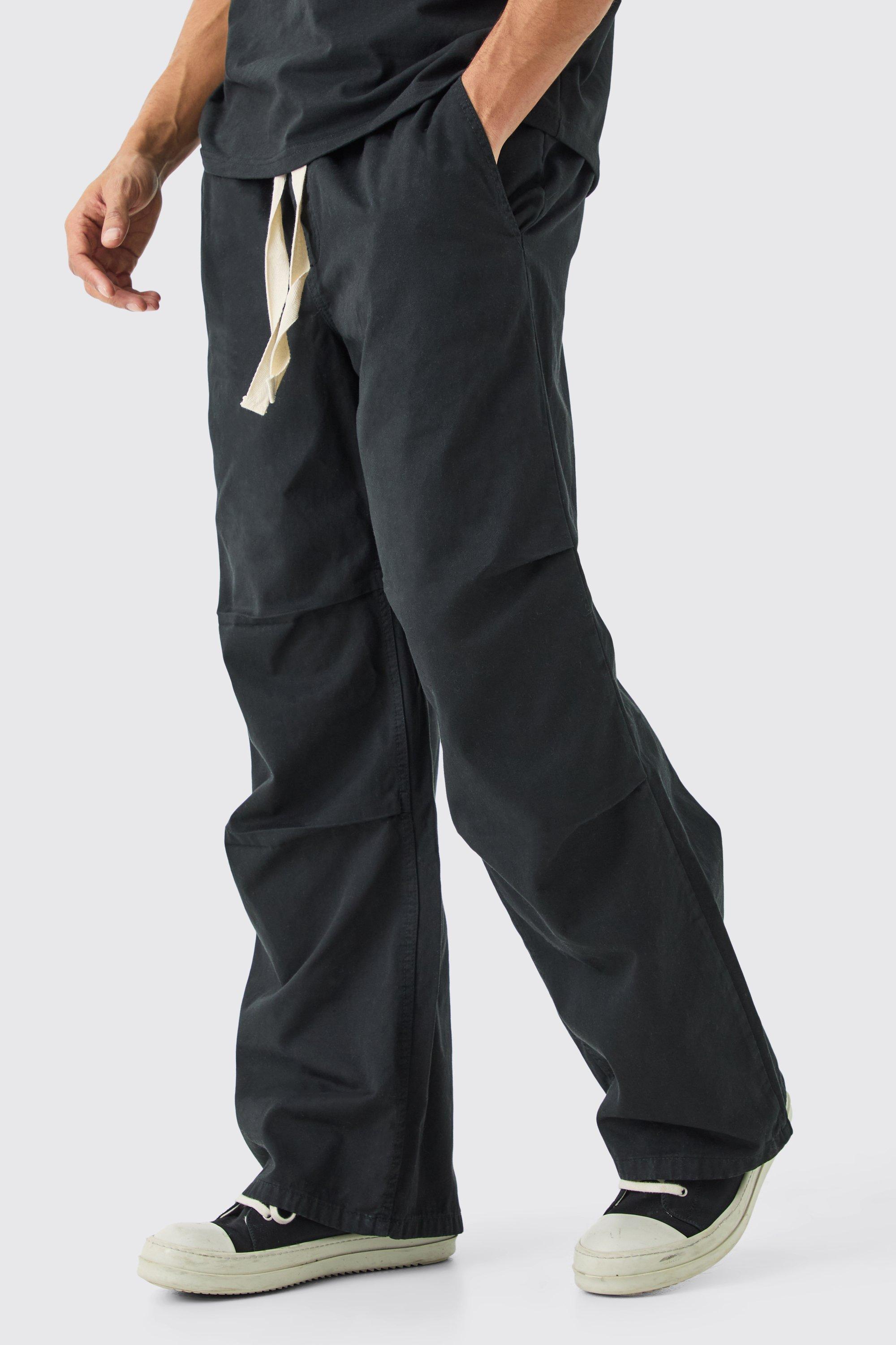 Elasticated Waist Contrast Drawcord Baggy Pants | boohooMAN USA product image