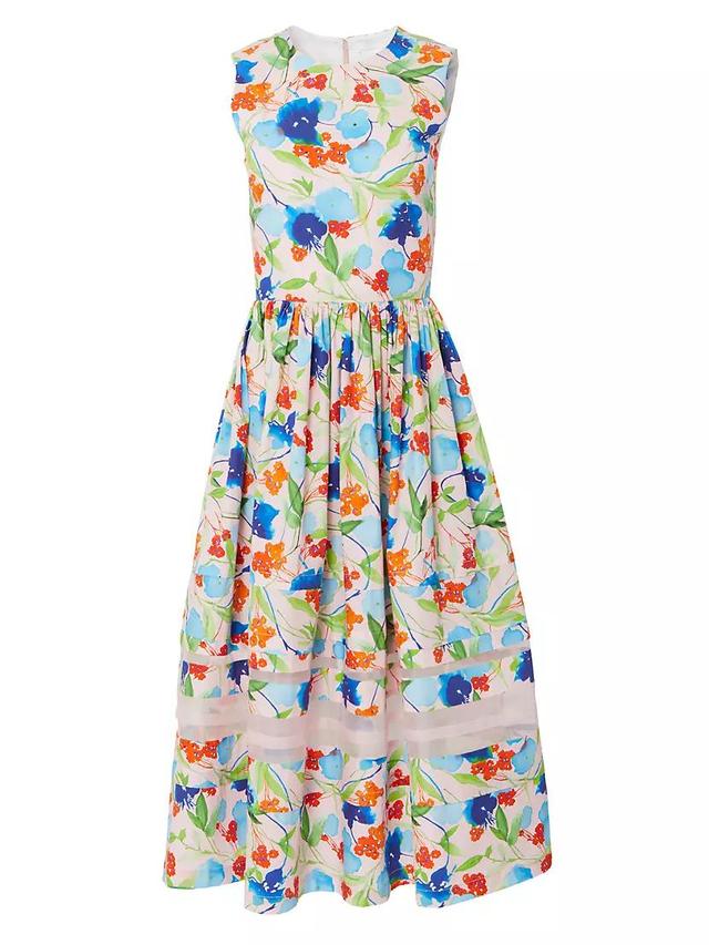 Floral Sleeveless A-Line Midi-Dress Product Image