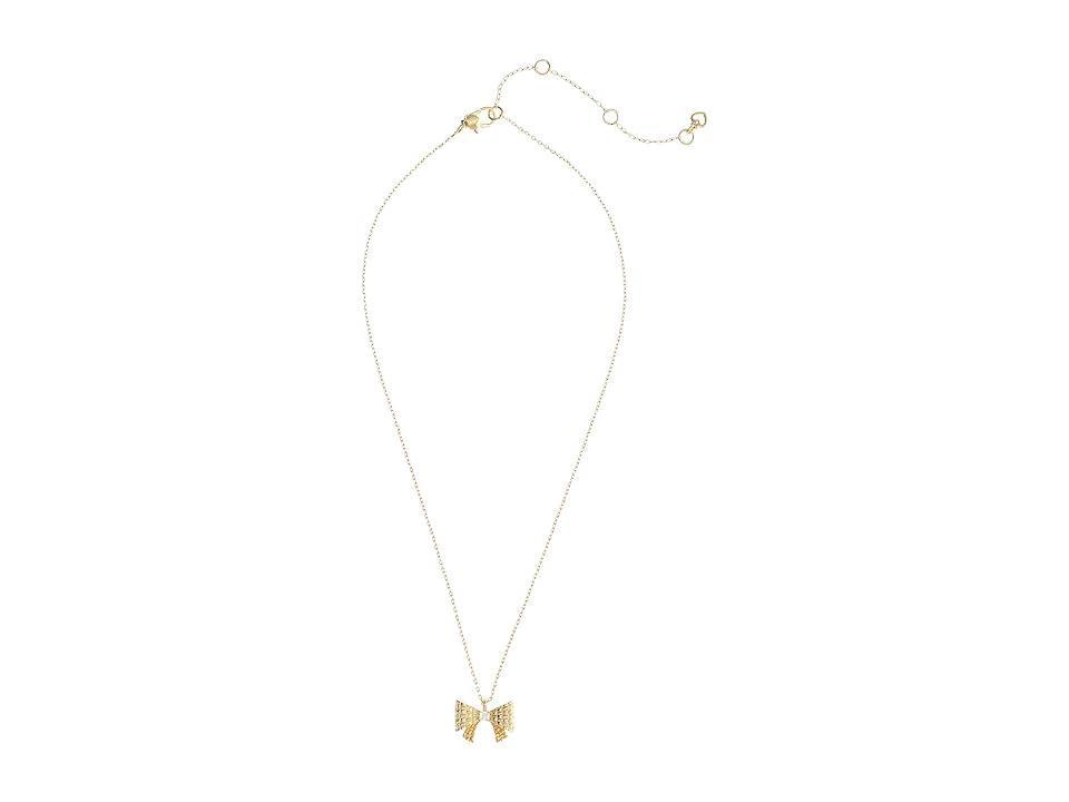 Womens Goldtone & Cubic Zirconia Bow Pendant Necklace Product Image