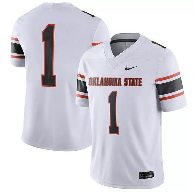 Nike Mens 1 Oklahoma State Cowboys Game Jersey - White Product Image