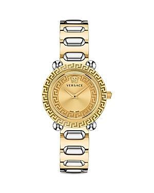 Versace Womens Swiss Greca Twist Black Leather Strap Watch 35mm Product Image