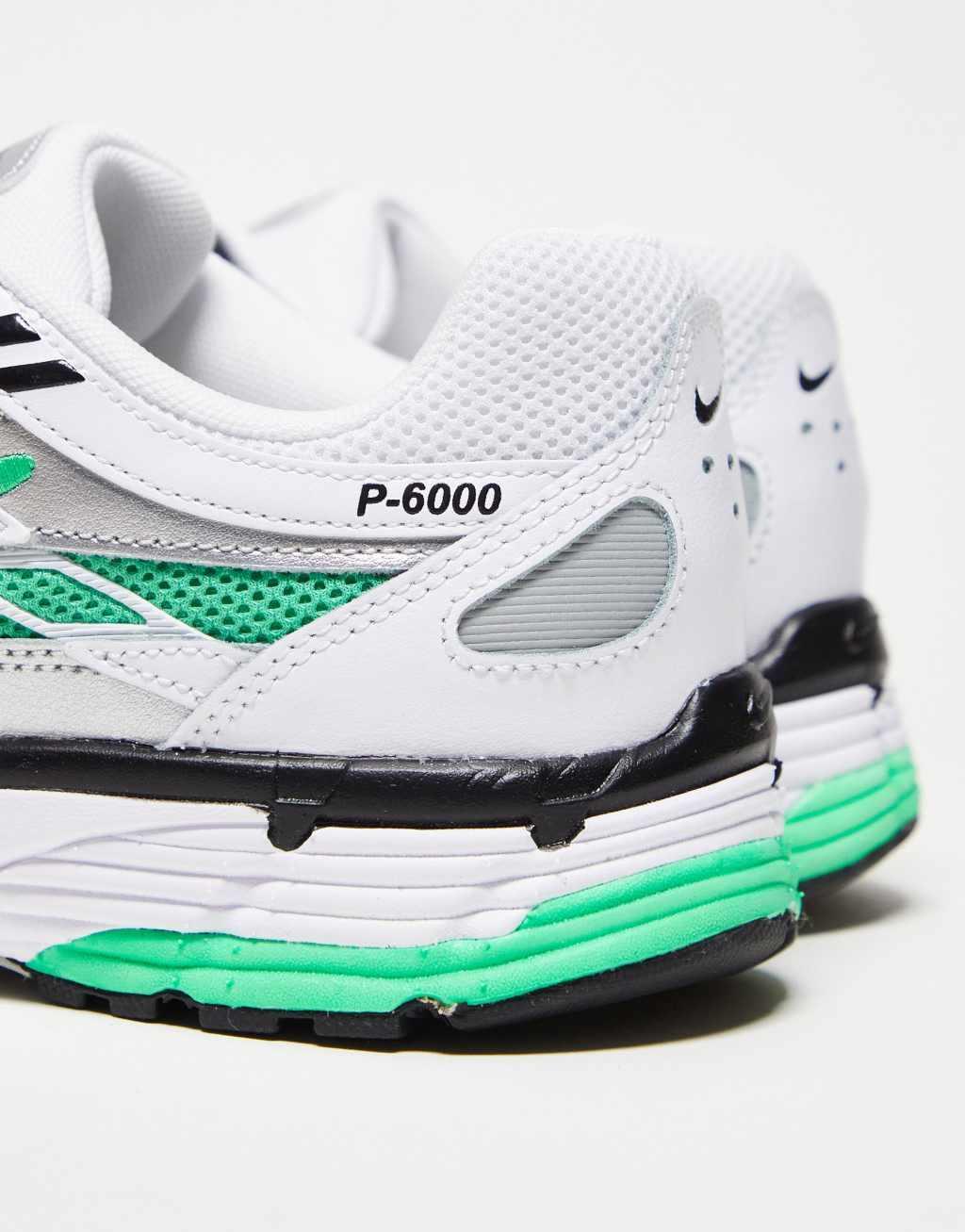 Nike P-6000 sneakers in white, black and green Product Image