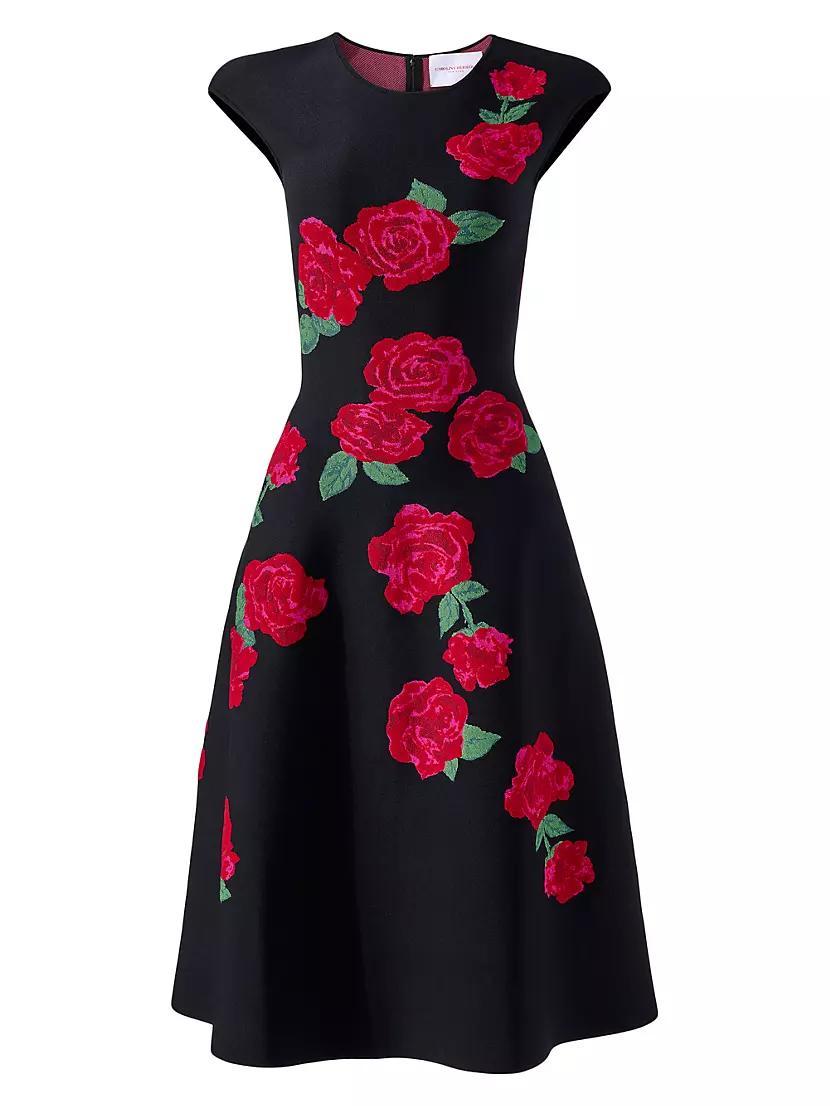 Floral Jacquard Midi-Dress Product Image