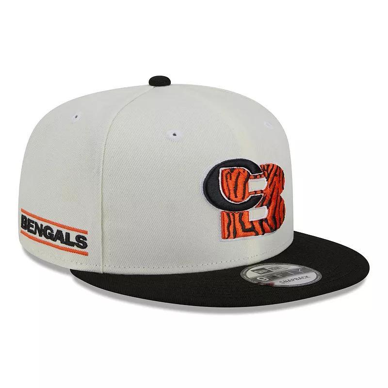 Mens New Era Cream/Black Cincinnati Bengals City Originals 9FIFTY Snapback Hat Product Image