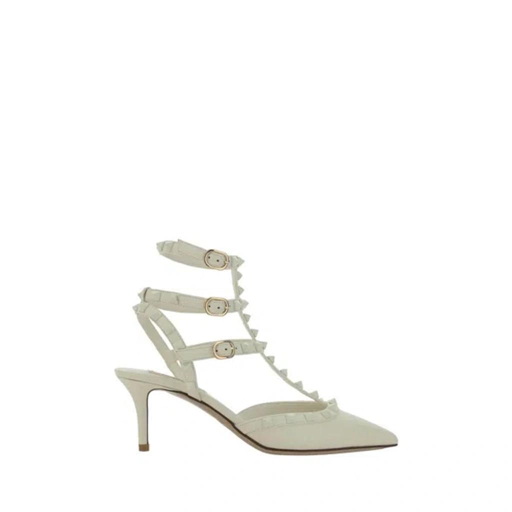 VALENTINO GARAVANI Ankle Strap Rockstud T. 65 Vitello In Beige Product Image