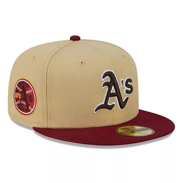 Mens New Era Vegas Gold/Cardinal Oakland Athletics 59FIFTY Fitted Hat Product Image