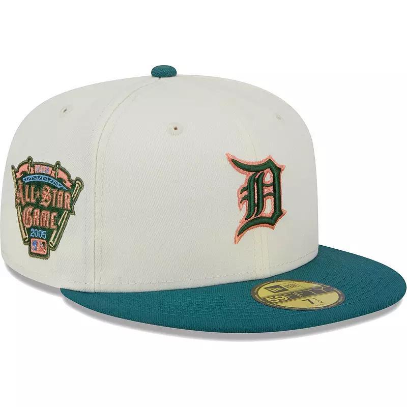 Mens New Era Cream Detroit Tigers Chrome Evergreen 59FIFTY Fitted Hat Product Image