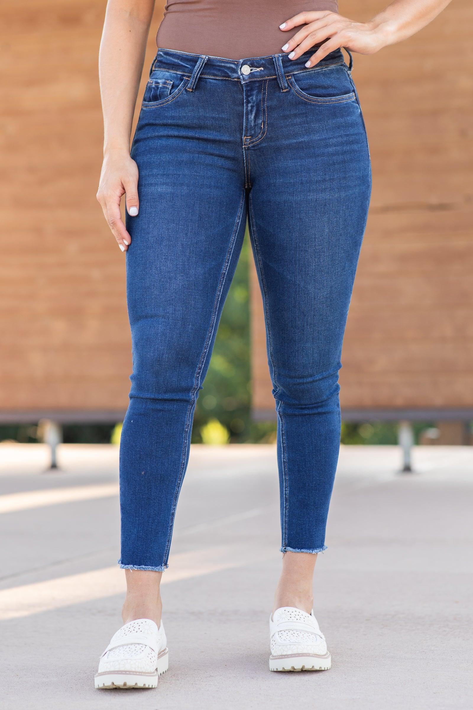 Vervet Mid Rise Raw Hem Crop Skinny Jeans Product Image