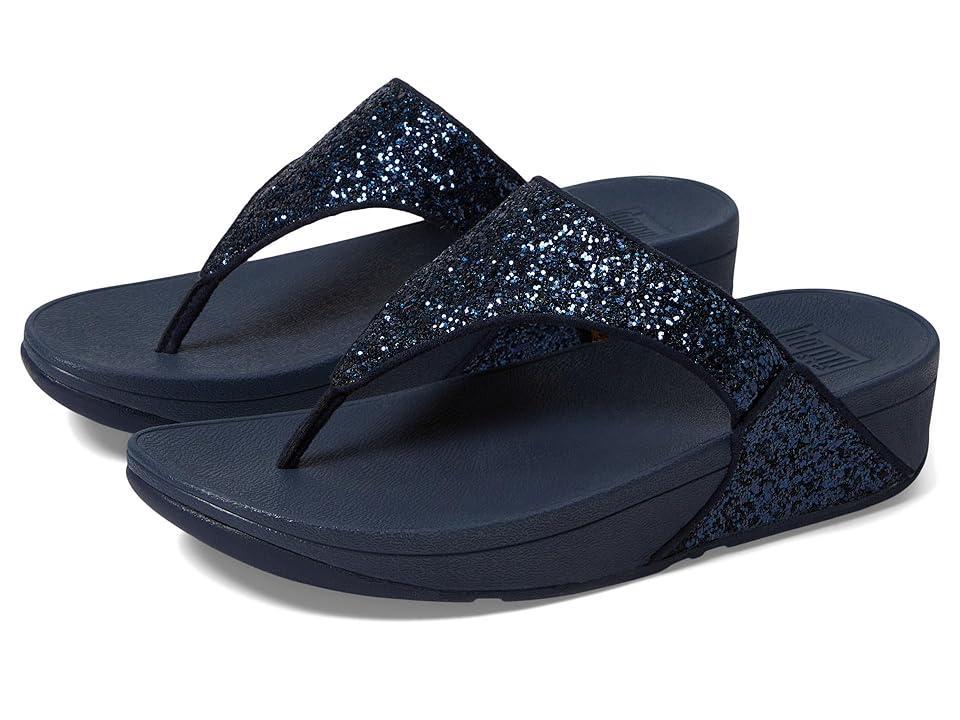 FitFlop Lulu Glitter Toe-Thongs (Black Glitter) Women's  Shoes Product Image