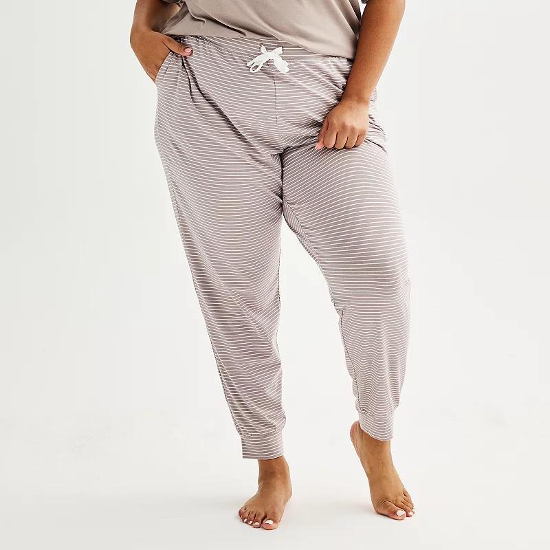 Plus Size Sonoma Goods For Life Cotton Modal Cuffed Sleep Pants, Womens Product Image