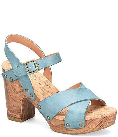 Kork-Ease Drew Leather Cross Banded Platform Sandals Product Image