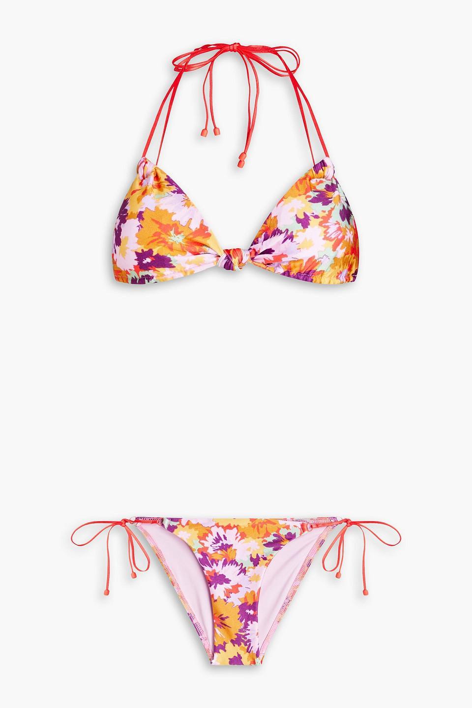 Violet Knotted Bikini In Multicolor Product Image