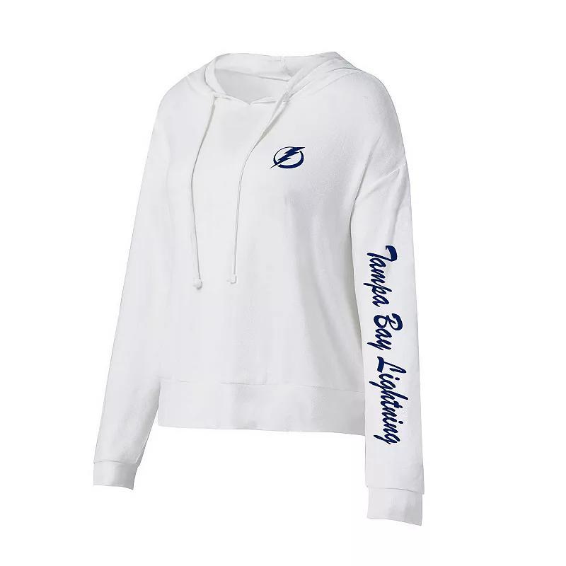 Womens Concepts Sport White Tampa Bay Lightning Accord Hacci Long Sleeve Hoodie T-Shirt Product Image