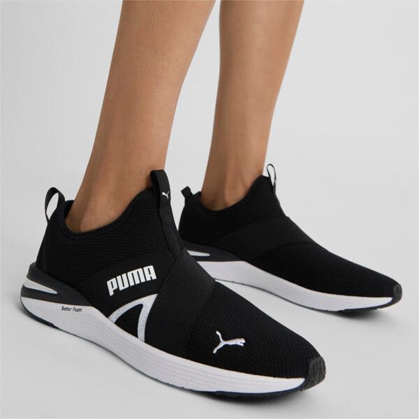 PUMA Better Foam Prowl Slip-On Women's Training Shoes in Black/White Product Image