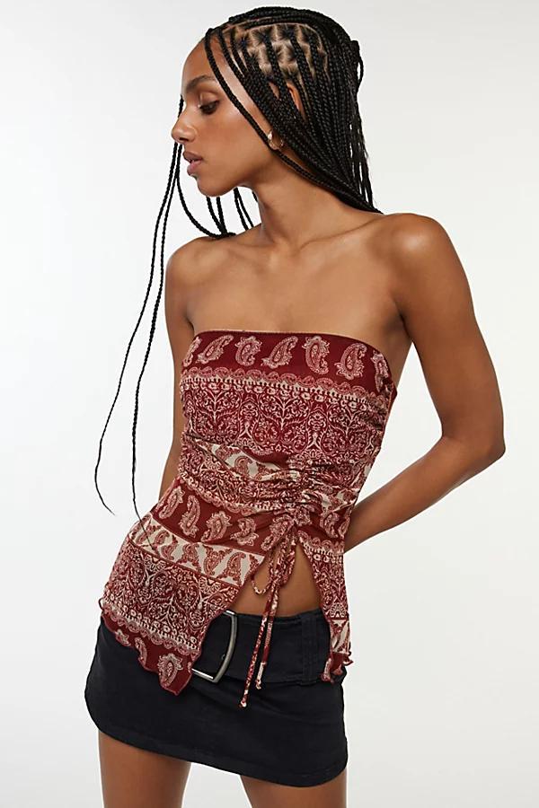 Silence + Noise Silence & Noise Remy Printed Mesh Tube Top Womens at Urban Outfitters Product Image