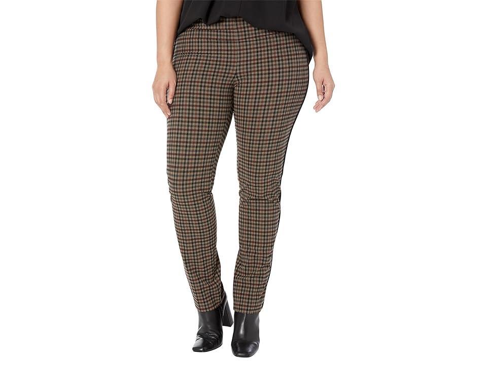 Lisette L Montreal Emery Plaid Slim Ankle Pants with Leather Piping Women's Casual Pants Product Image