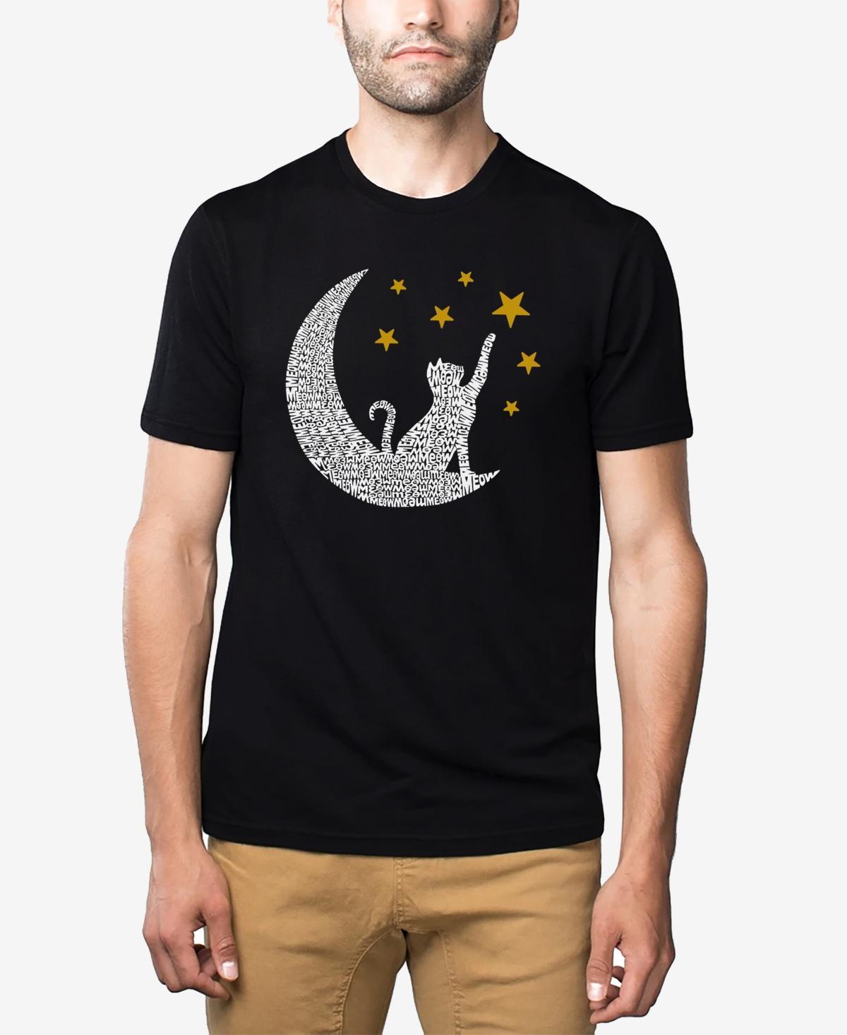 La Pop Art Cat Moon - Mens Premium Blend Word Art T-Shirt Product Image