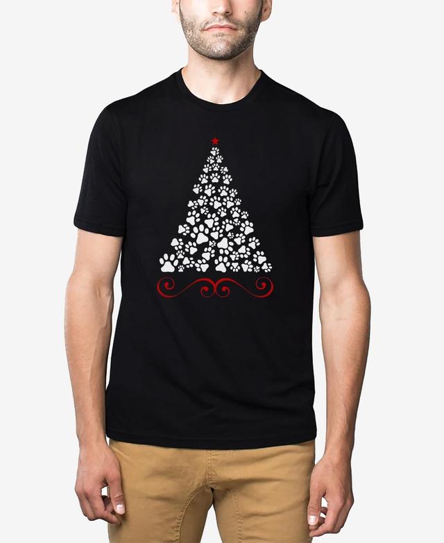 La Pop Art Mens Paw Christmas Tree Premium Blend Word Art T-Shirt Product Image