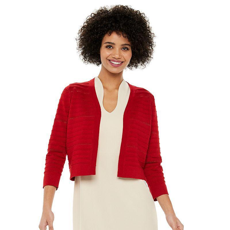 Womens Nina Leonard Open-Weave Knit Bolero Product Image