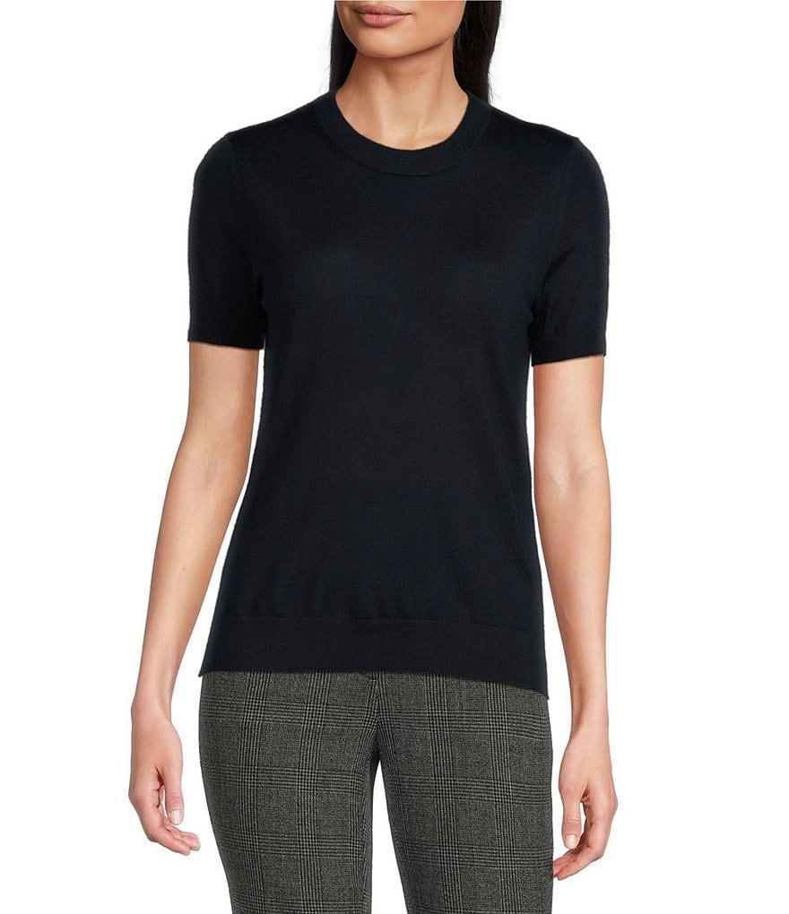 BOSS by Hugo Boss Falyssiasi Soft Knit Virgin Wool Crew Neck Short Sleeve Top product image