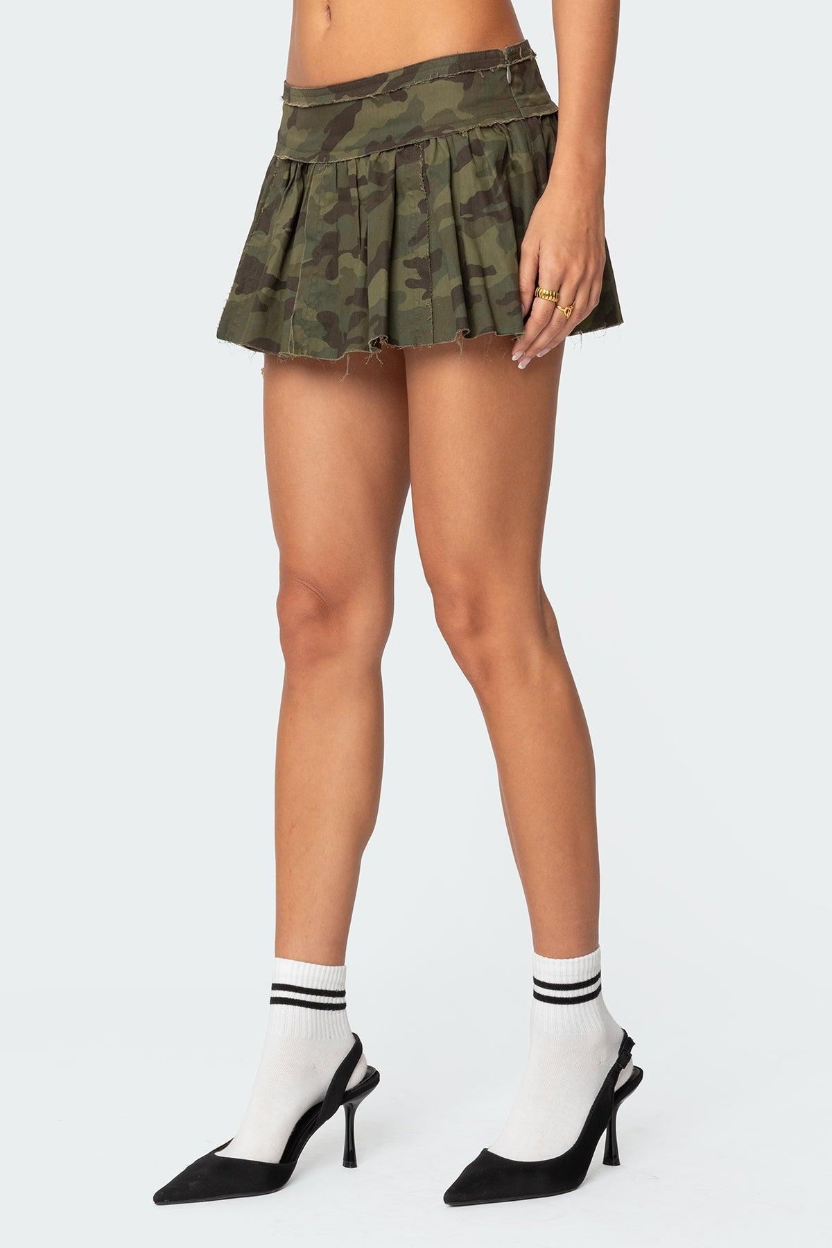 Camo Pleated Mini Skort Product Image