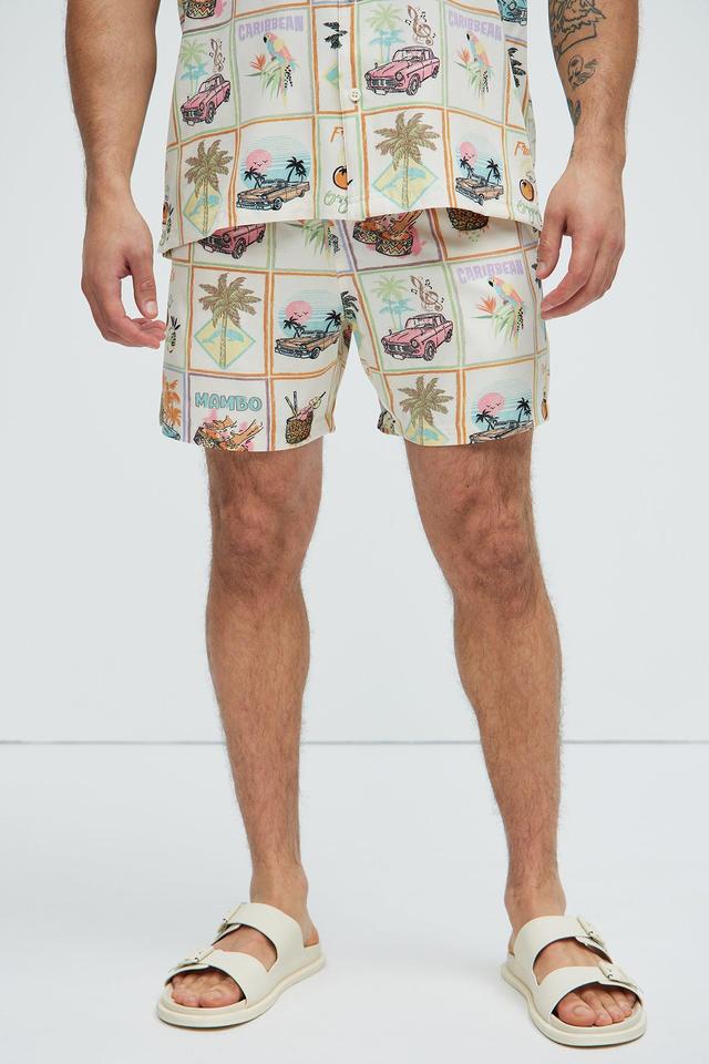 On The Coast Swim Trunk - Off  White/combo Product Image