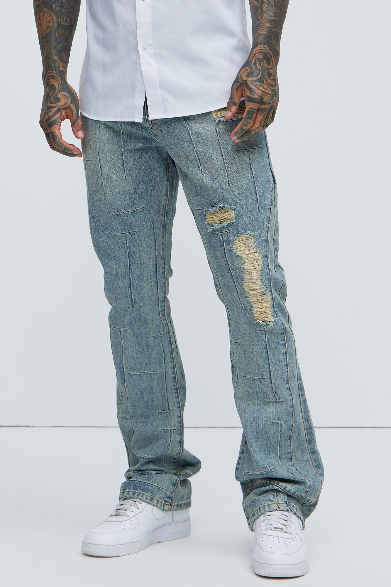 Jones Distressed Vintage Slim Jeans - Light Blue Wash product image