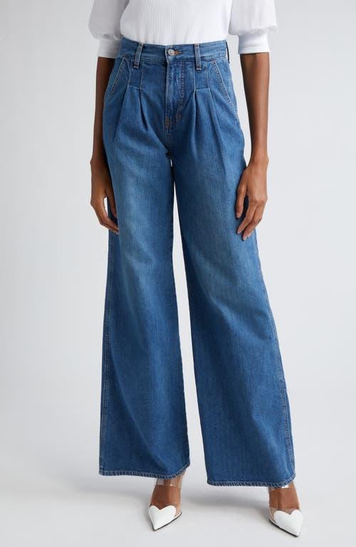 Womens Mia High-Rise Pleated WIde-Leg Jeans Product Image