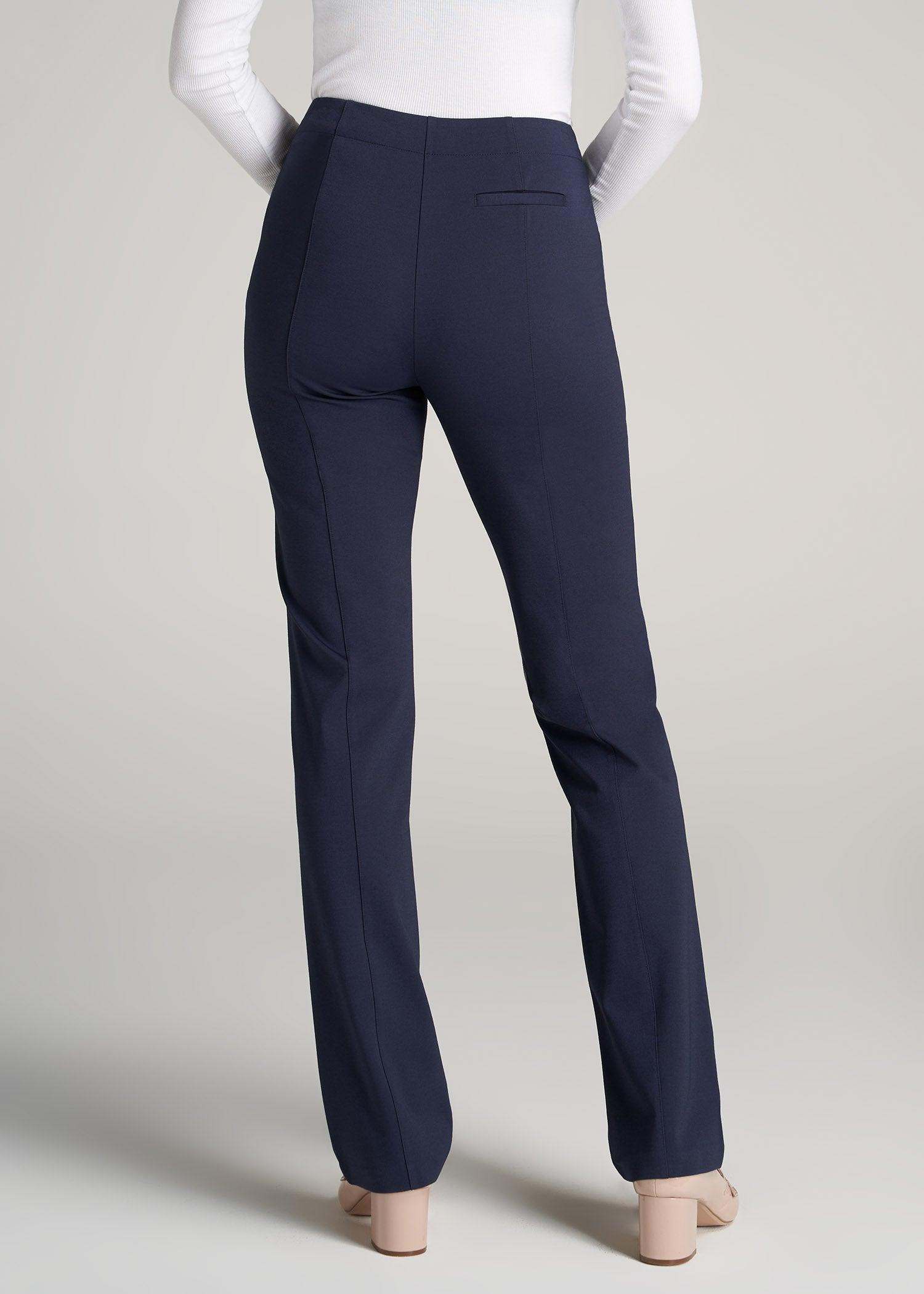 Slim Straight Leg Dress Pants for Tall Women in Navy Female Product Image