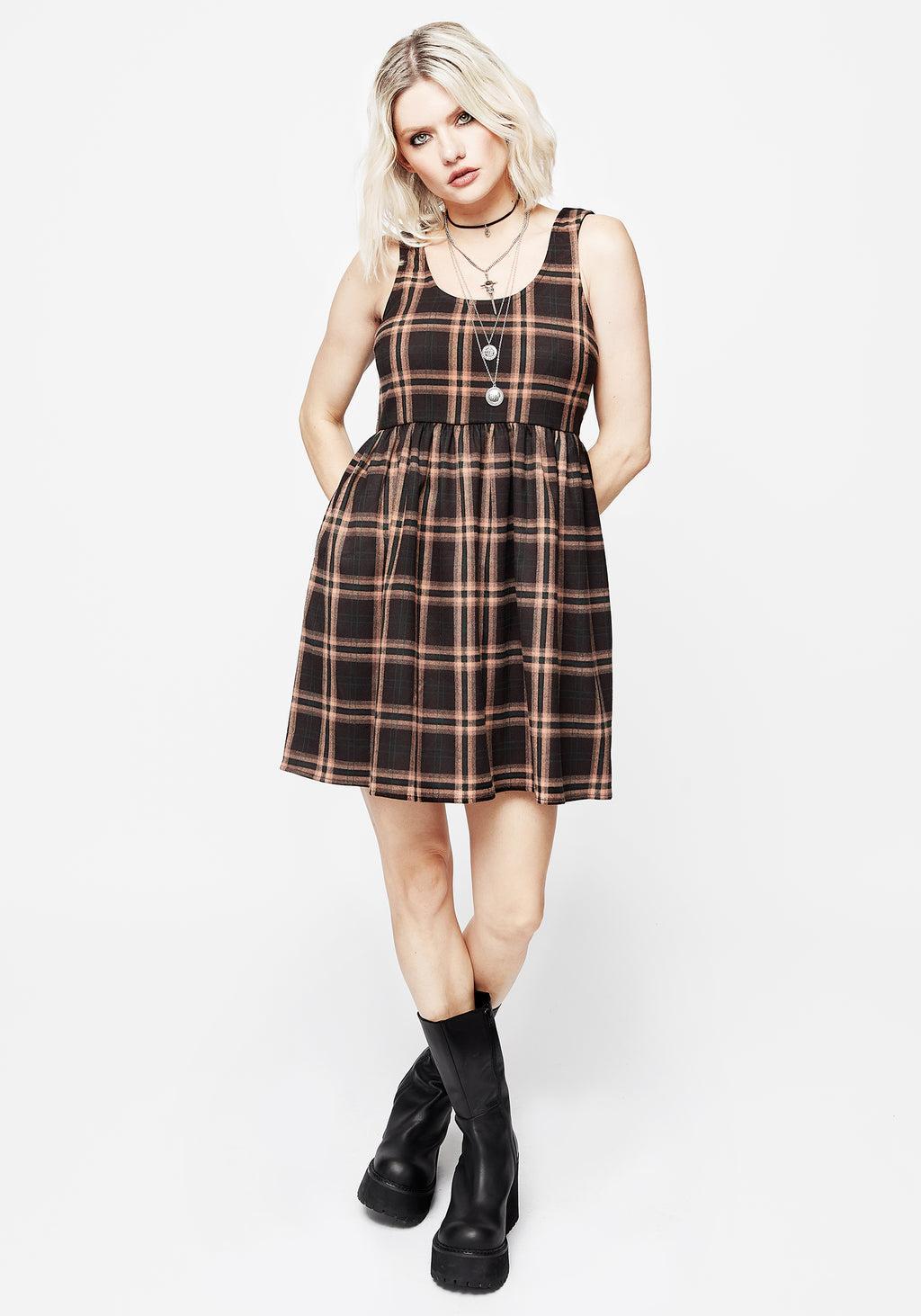 Ambrose Check Mini Dress Product Image