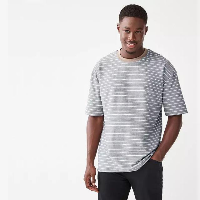 Mens NEXT Striped T-Shirt Grey Striped Product Image