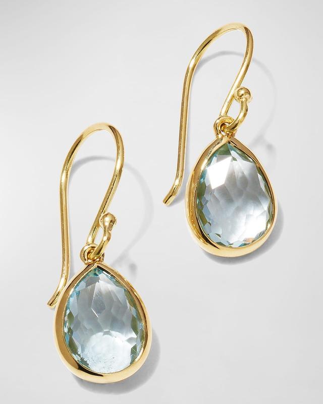 Womens Rock Candy 18K Green Gold & Blue-Topaz Teeny Teardrop Earrings Product Image