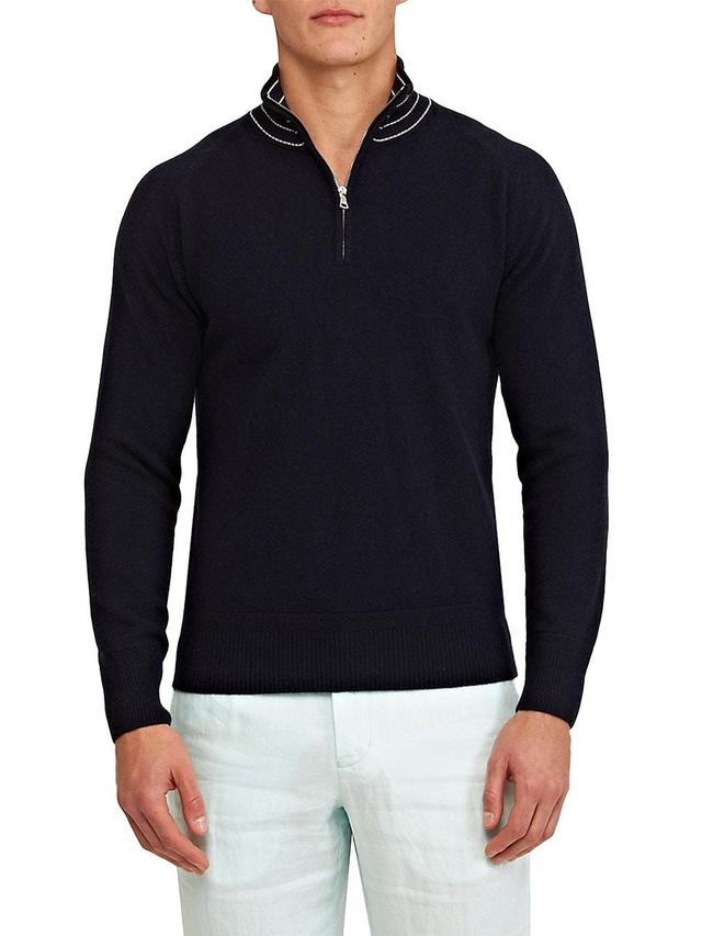 Mens Lennard Stripe Cashmere Rib-Knit Sweater Product Image