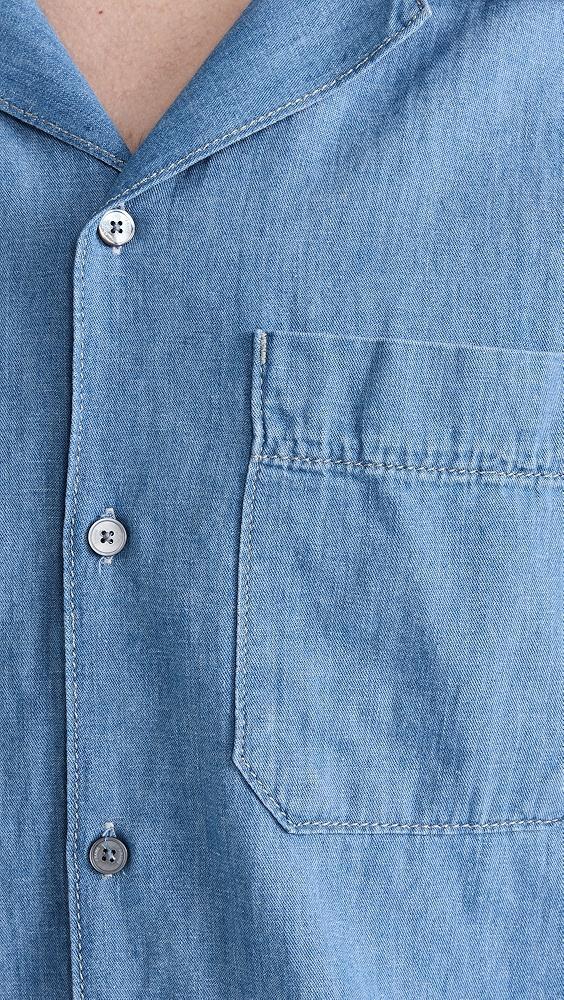 FRAME Chambray Camp Collar Shirt | Shopbop Product Image