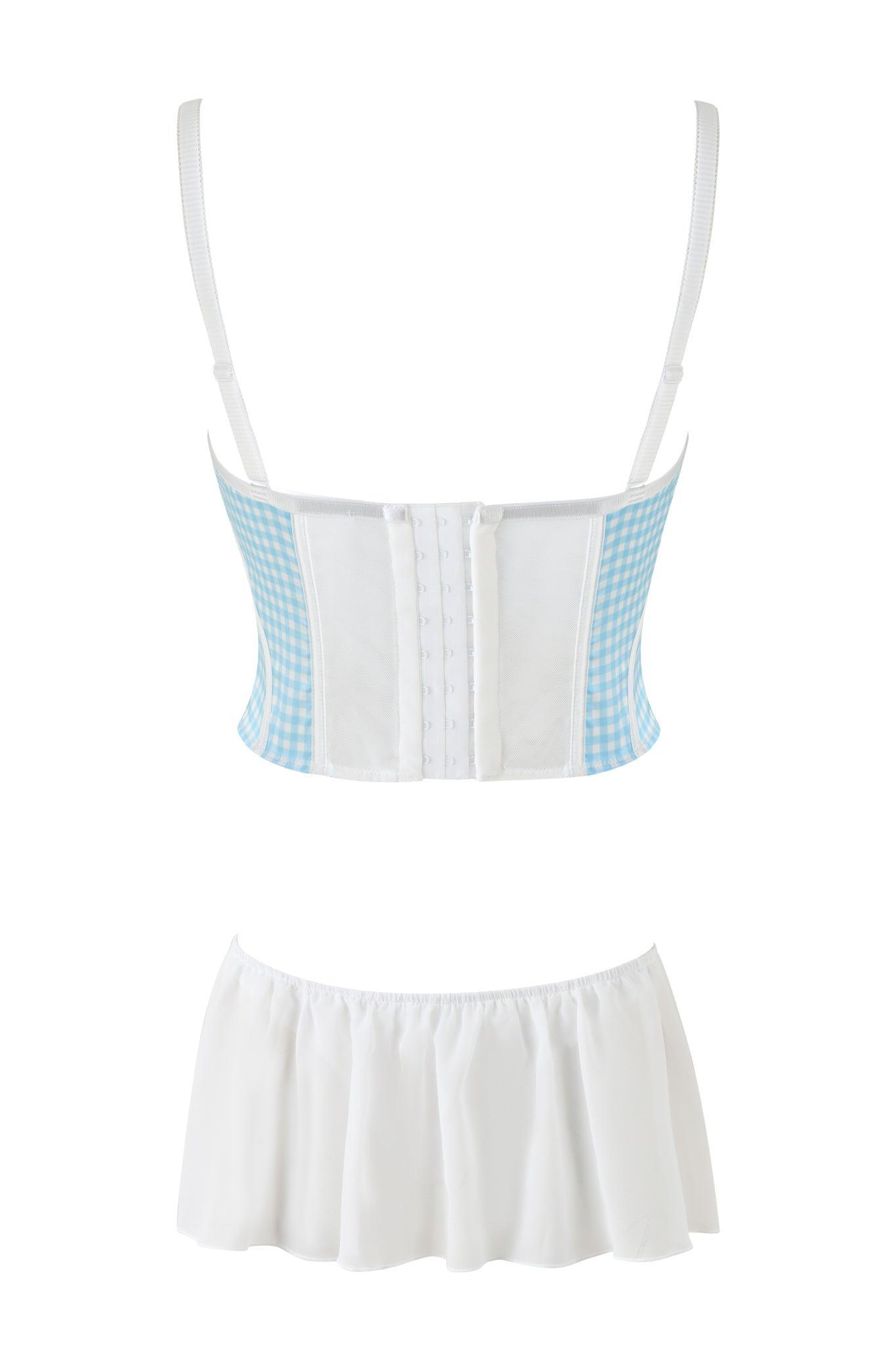 JENNY BUSTIER SET - BLUE : CHECK :GINGHAM Product Image