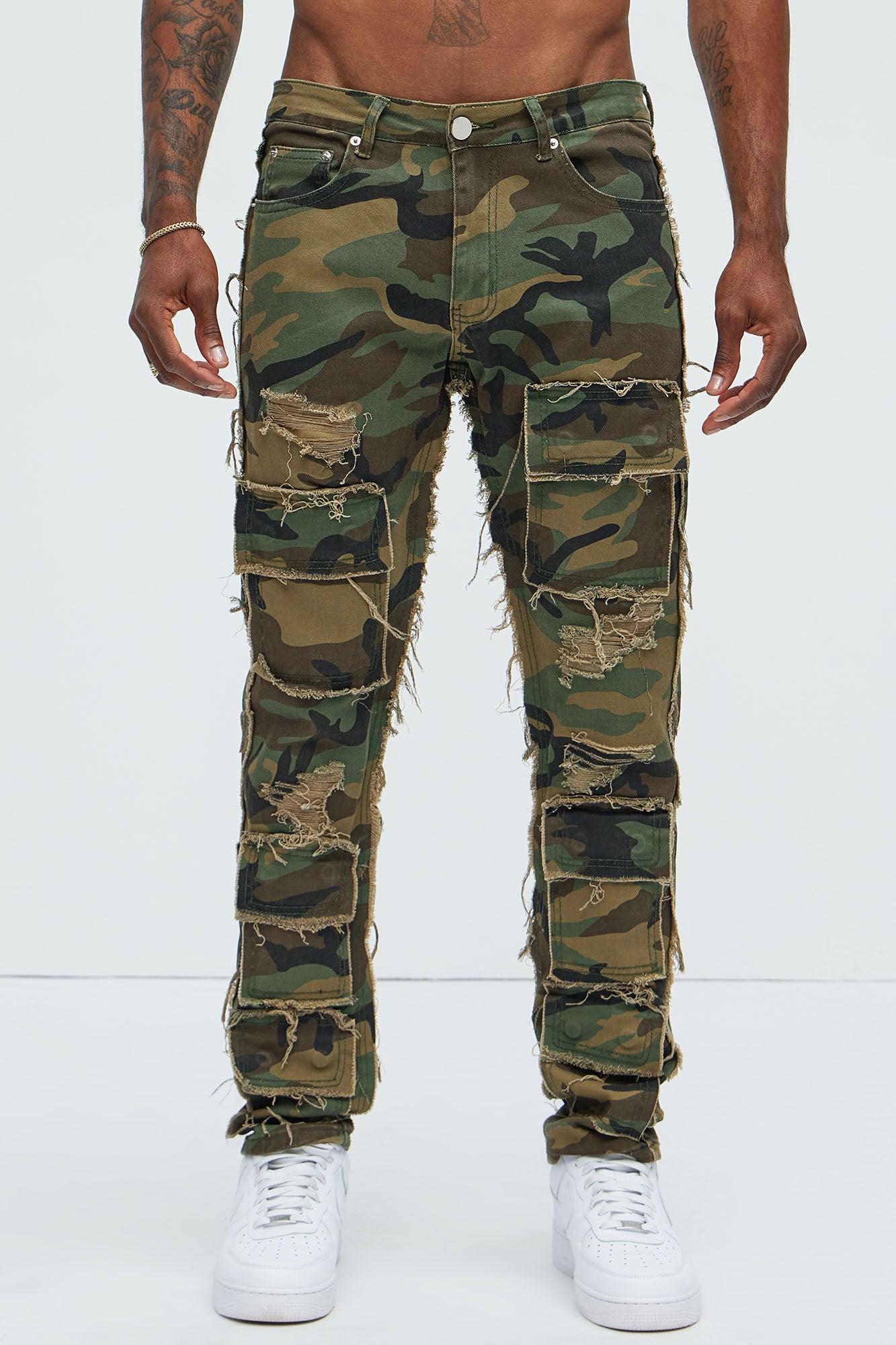 Put Me Through Cargo Slim Pants - Camouflage Product Image