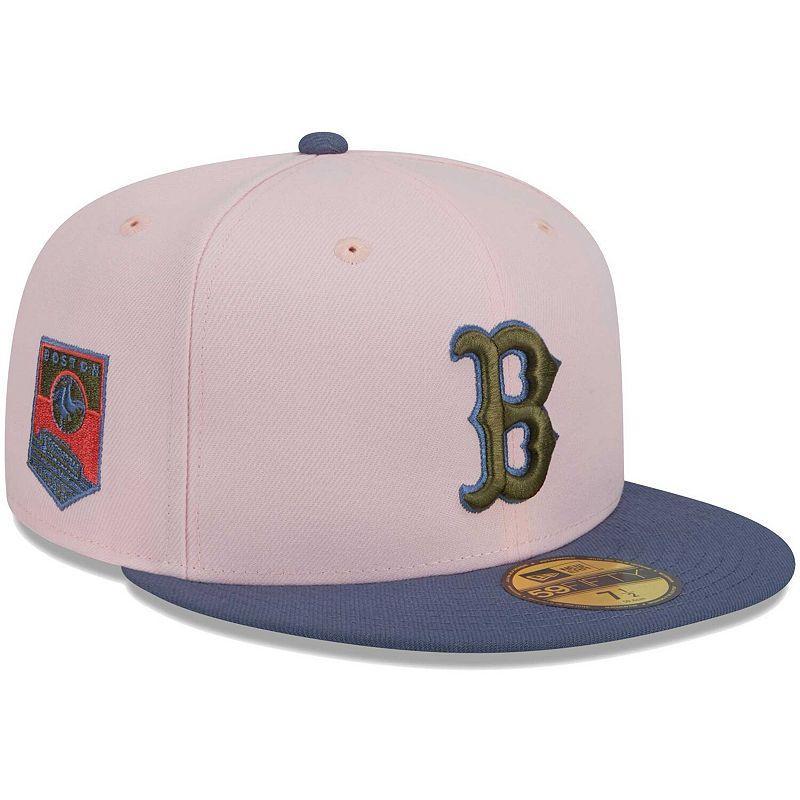 Mens New Era /Blue Boston Red Sox Olive Undervisor 59FIFTY Fitted Hat Product Image