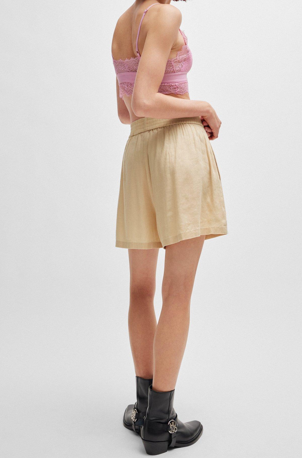 Linen-blend shorts with a wide leg Product Image