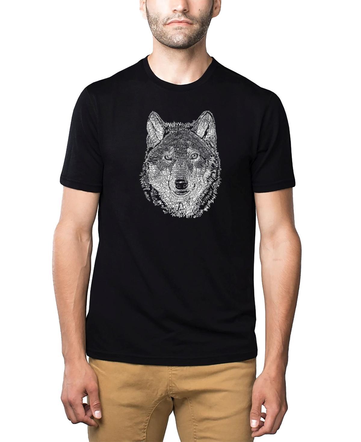 La Pop Art Mens Premium Word Art T-shirt - Wolf Product Image